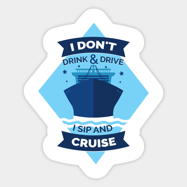 Funny Cruise Ship Design Sticker by LR_Collections